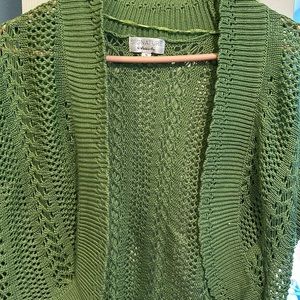 Green woman’s cardigan